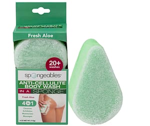 Spongeables Anti Cellulite Body Wash in a 20+ Wash Sponge, Fresh Aloe